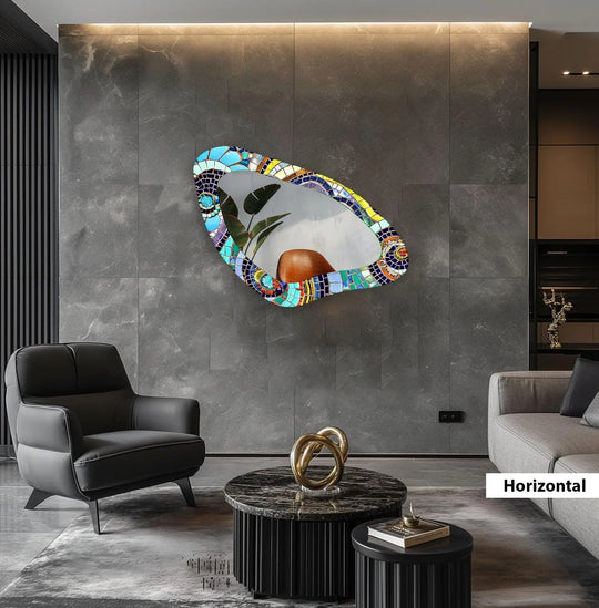 Wall mirrors with artistic frames that serve as both functional and decorative pieces
