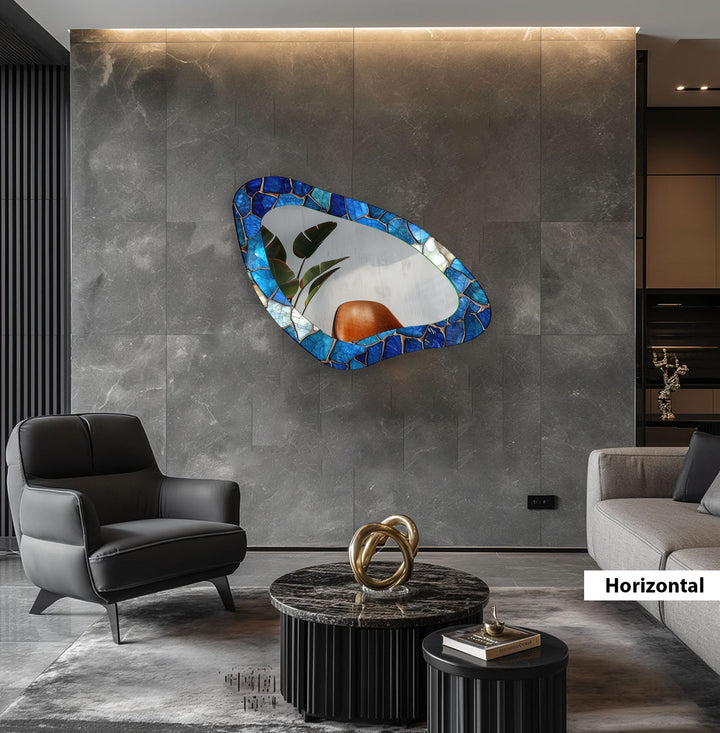 Mosaic Asymmetrical Large Wall Mirror