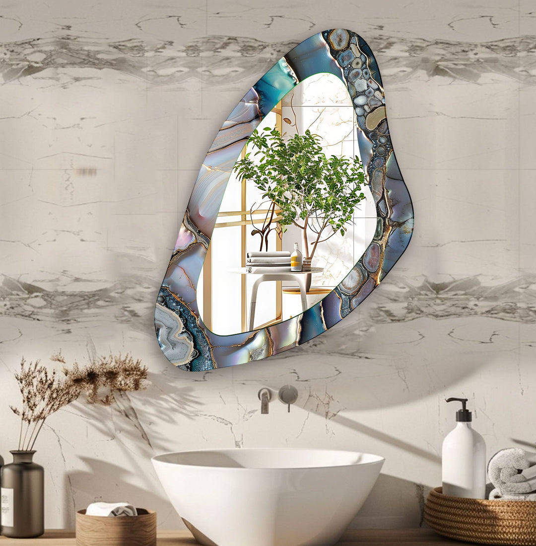 Mirror wall art inspired by abstract forms, perfect for adding a touch of artistic charm
