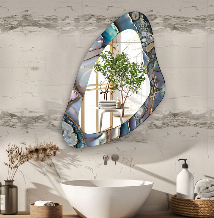 Mirror wall art inspired by abstract forms, perfect for adding a touch of artistic charm
