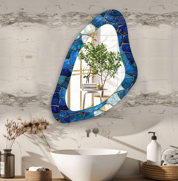 Mosaic Asymmetrical Large Wall Mirror