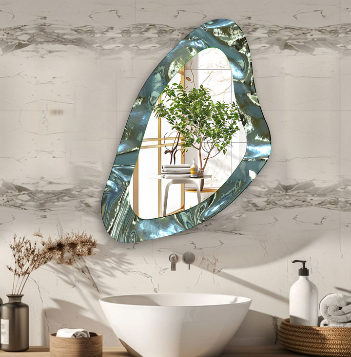 Mirror wall art inspired by abstract forms, perfect for adding a touch of artistic charm
