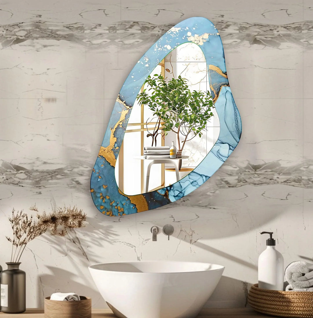 Decorative wall mirror with unique shapes and reflective surfaces for a chic statement
