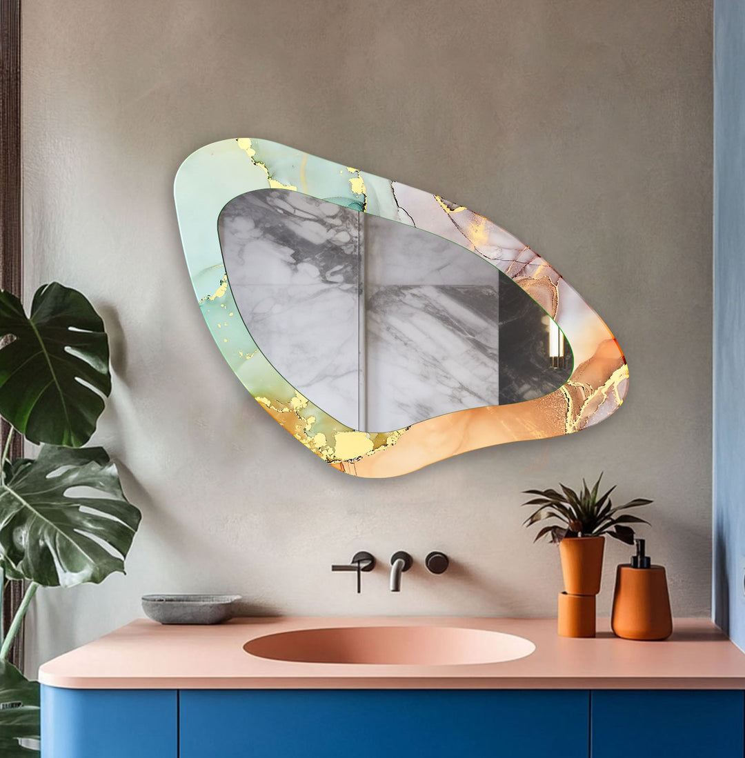 Decorative wall mirror with a contemporary design, perfect for adding elegance to any space
