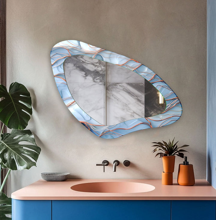 Mirror wall decor combining reflective surfaces and artistic shapes for a stunning focal point
