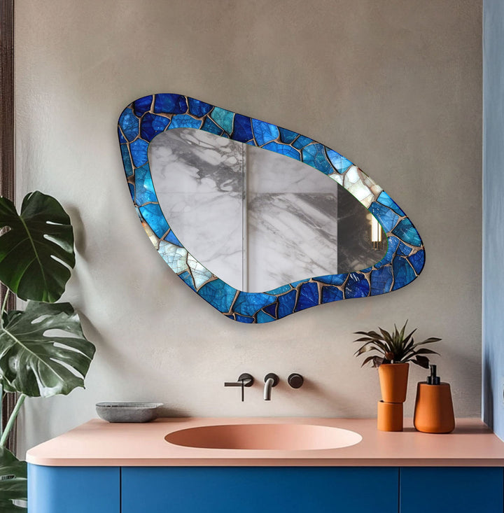 Mosaic Asymmetrical Large Wall Mirror
