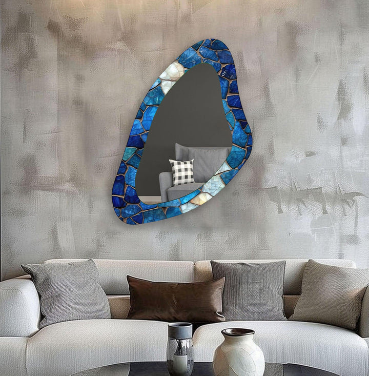 Mosaic Asymmetrical Large Wall Mirror