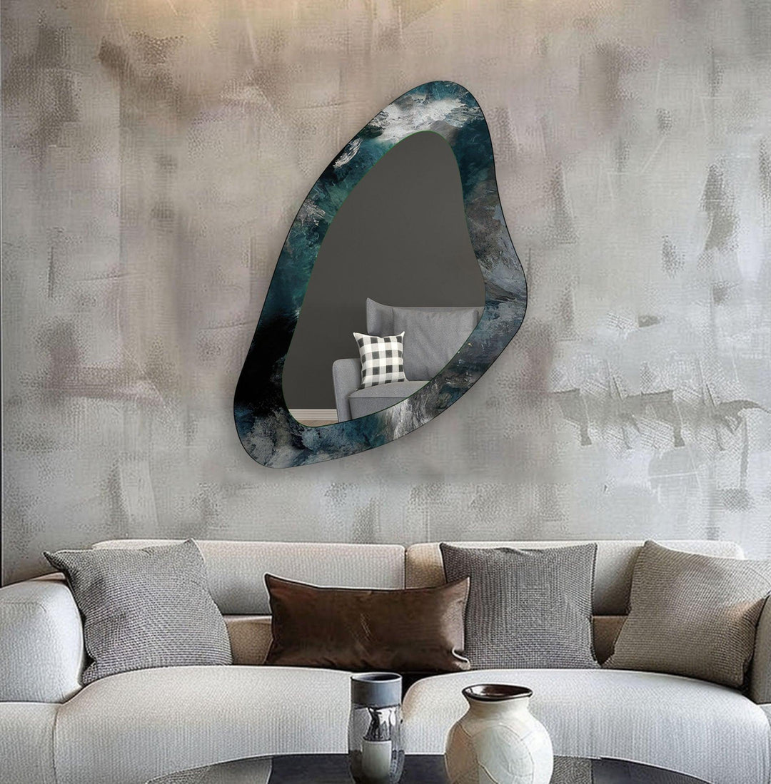 Wall mirrors designed with bold geometric shapes to make a striking statement
