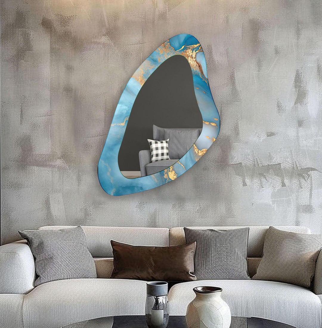 Decorative wall mirror with intricate detailing, perfect for enhancing any interior space

