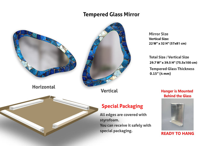 Mosaic Asymmetrical Large Wall Mirror