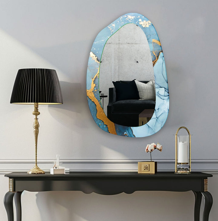 Mirrored wall art crafted with bold patterns for a modern and sophisticated touch
