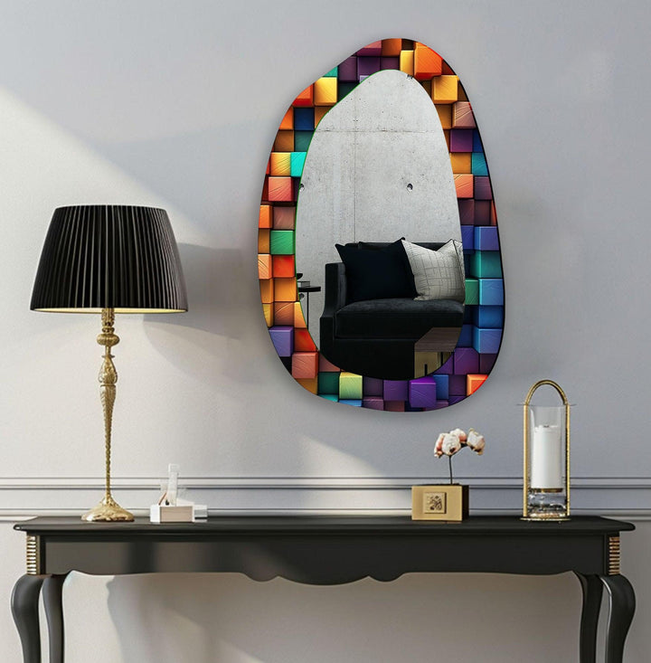 Mirror wall art inspired by abstract forms, perfect for adding a touch of artistic charm
