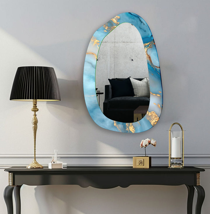 Wall mirrors with artistic frames that serve as both functional and decorative pieces
