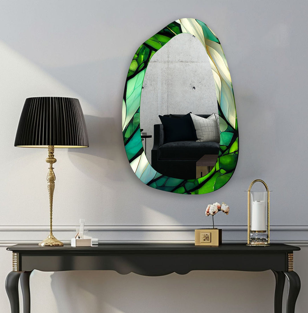 Mirror wall art inspired by geometric designs, adding sophistication to any decor style
