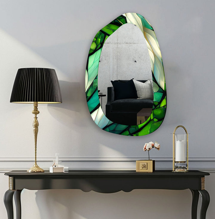 Mirror wall art inspired by geometric designs, adding sophistication to any decor style

