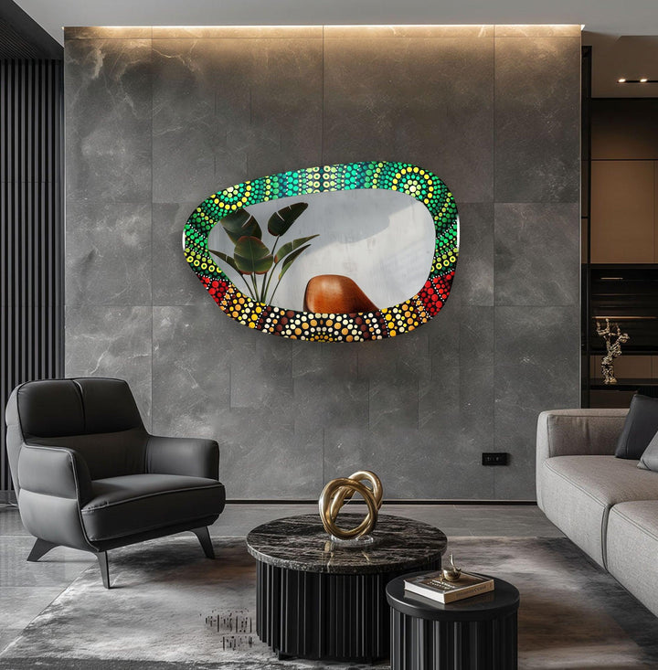 Mirrored wall art showcasing intricate craftsmanship for a unique and stylish addition
