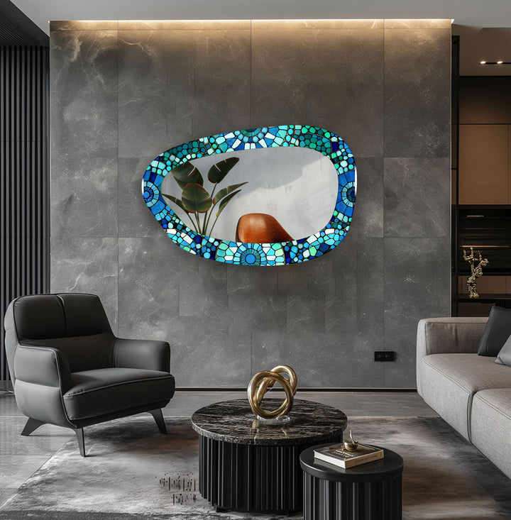 Wall mirrors designed with bold geometric shapes to make a striking statement
