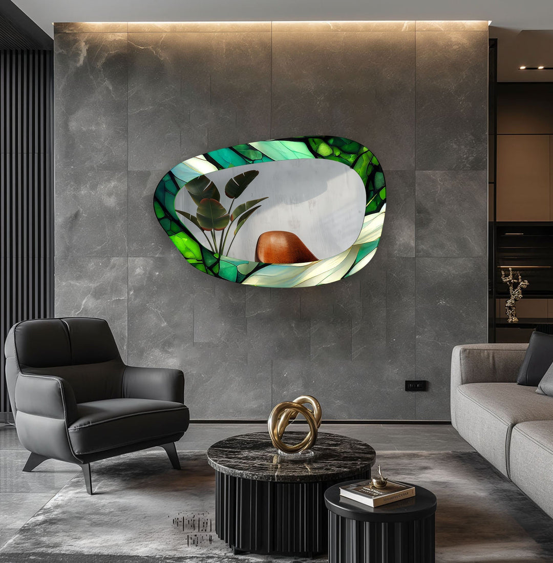Decorative wall mirror with intricate detailing, perfect for enhancing any interior space
