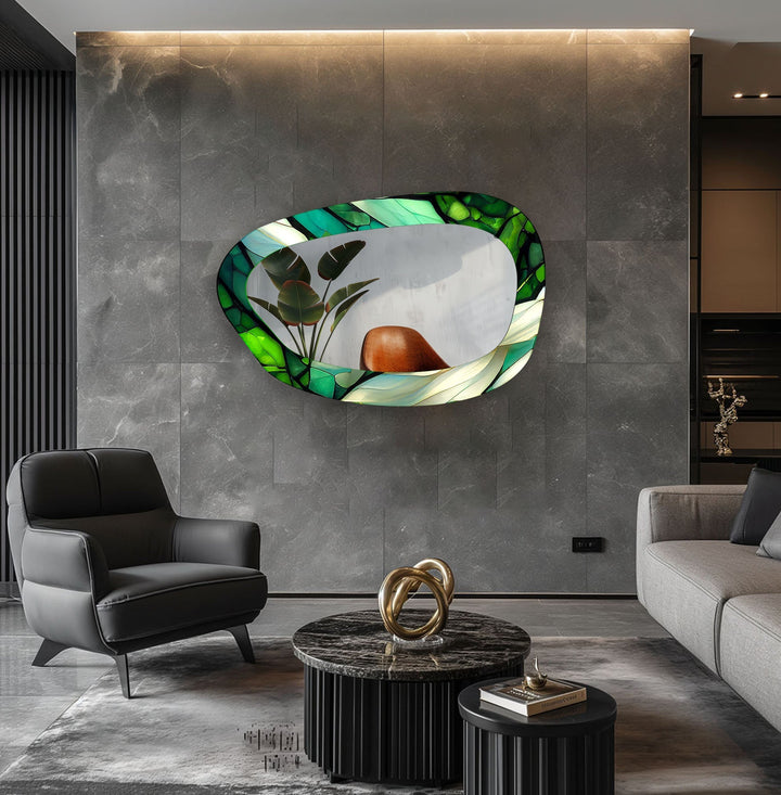 Decorative wall mirror with intricate detailing, perfect for enhancing any interior space
