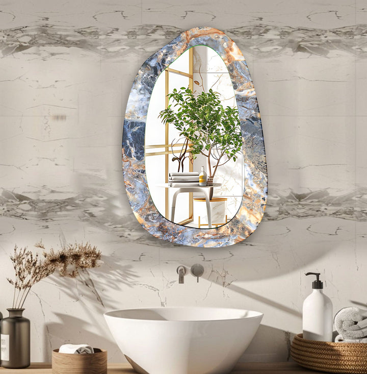 Mirrored wall art crafted with bold patterns for a modern and sophisticated touch
