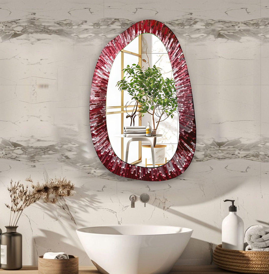 Mirror wall art inspired by abstract forms, perfect for adding a touch of artistic charm
