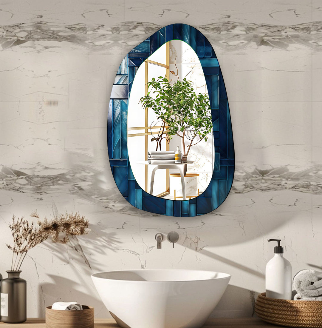 Mosaikfliesen Großer Badezimmer-Wandspiegel aus Glas
