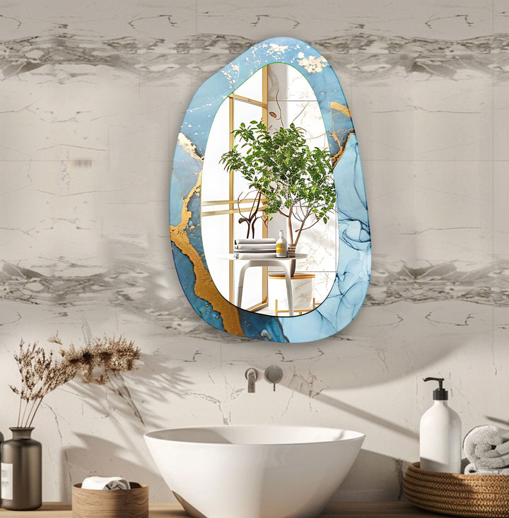 Decorative wall mirror with unique shapes and reflective surfaces for a chic statement
