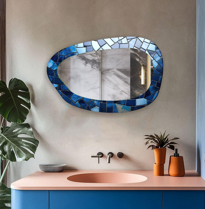 Decorative wall mirror with unique shapes and reflective surfaces for a chic statement
