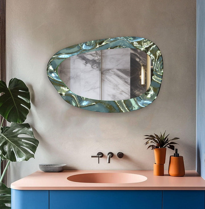 Wall mirrors designed with bold geometric shapes to make a striking statement
