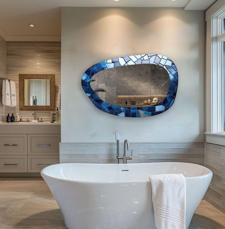 Mirrored wall art crafted with bold patterns for a modern and sophisticated touch
