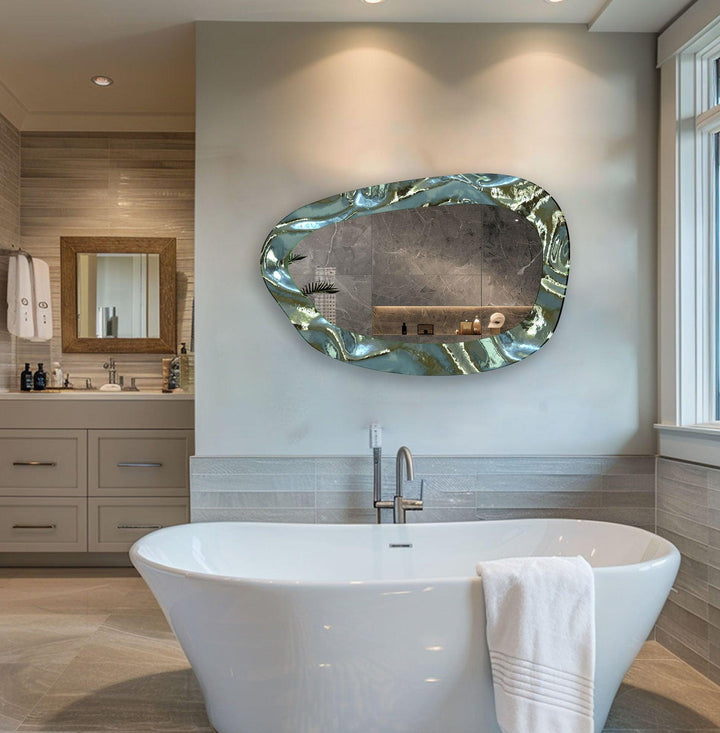 Mirror wall art inspired by abstract forms, perfect for adding a touch of artistic charm
