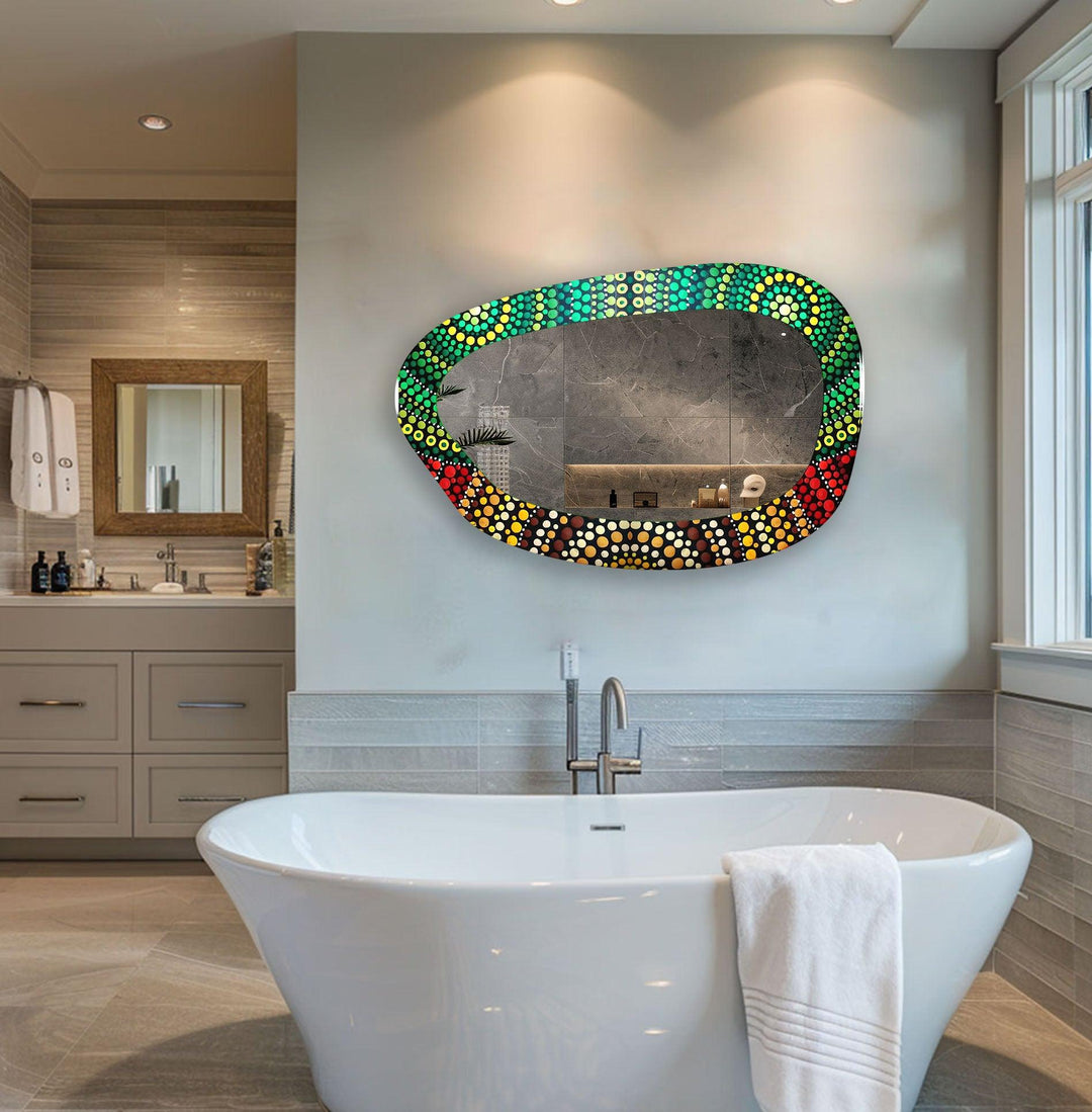 Decorative wall mirror with a contemporary design, perfect for adding elegance to any space
