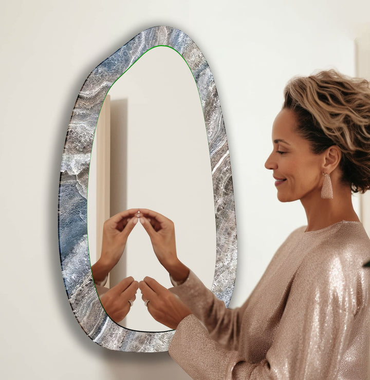 Mirrored wall art inspired by geometric elegance, perfect for adding depth and dimension
