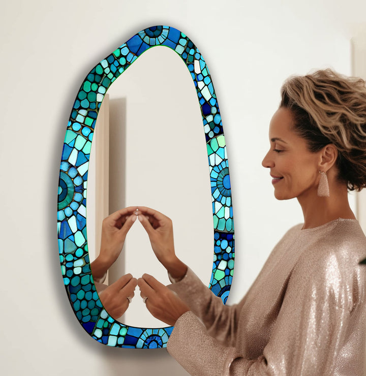 Decorative wall mirror with a contemporary design, perfect for adding elegance to any space
