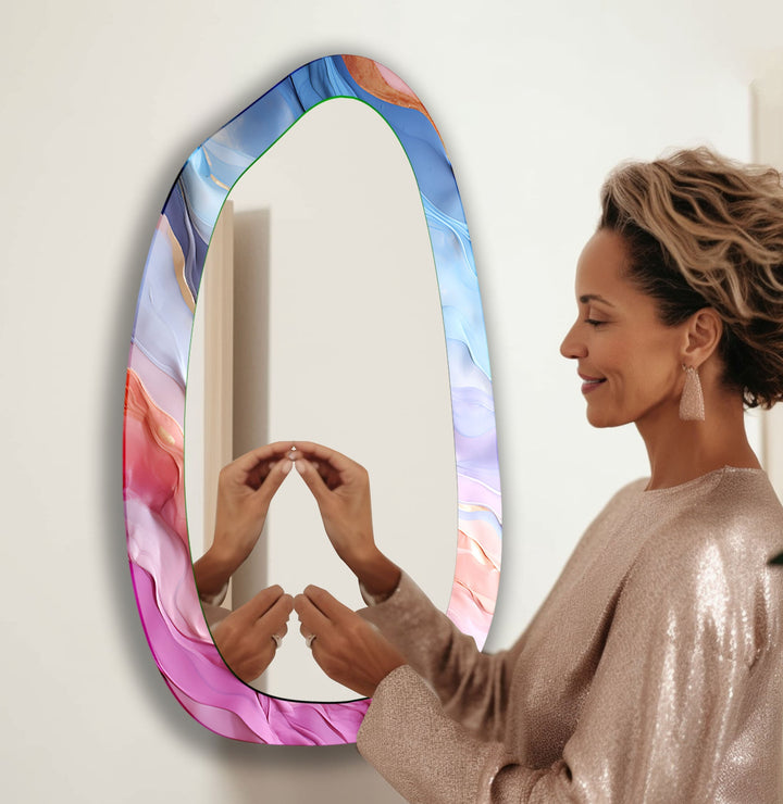 Wall mirrors designed with decorative accents to serve as both art and practicality
