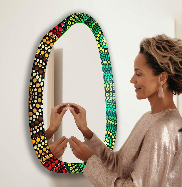 Mirror wall art with creative patterns and reflective accents to brighten your walls
