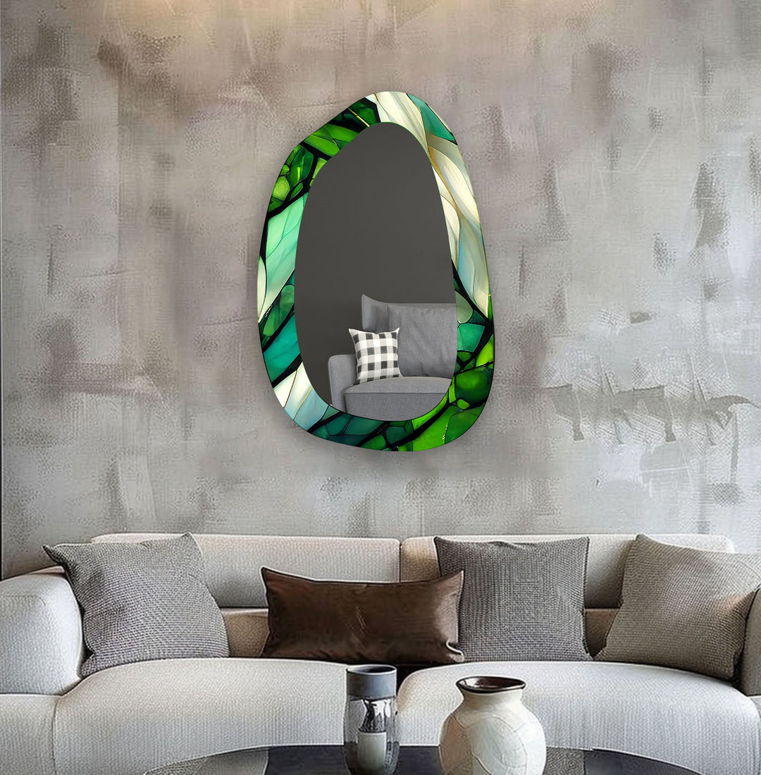 Mirrored wall art showcasing creative patterns and reflective designs for a contemporary touch

