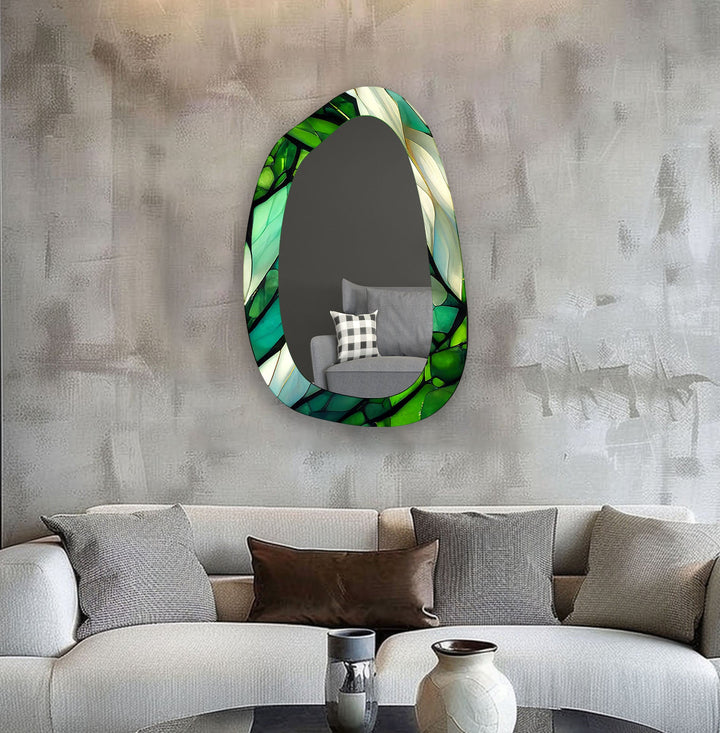 Mirrored wall art showcasing creative patterns and reflective designs for a contemporary touch
