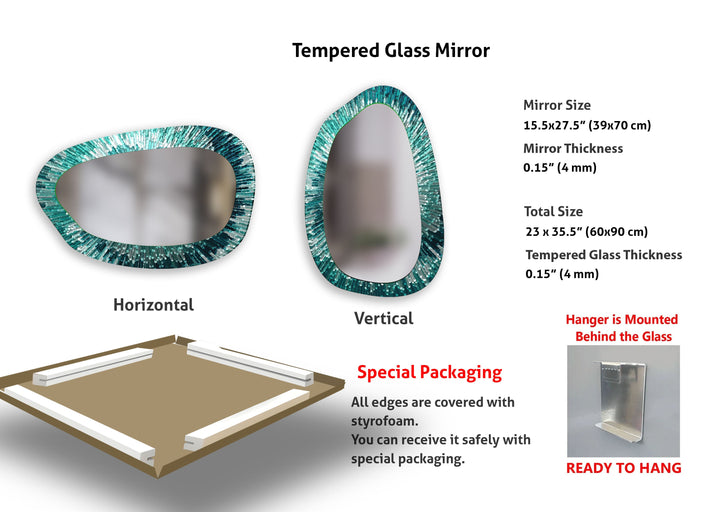 Modern Abstract Bathroom Glass Wall Mirror