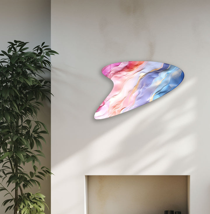 Modern Pink Abstract Glass Wall Art, glass art painting, glass art for the Wall
