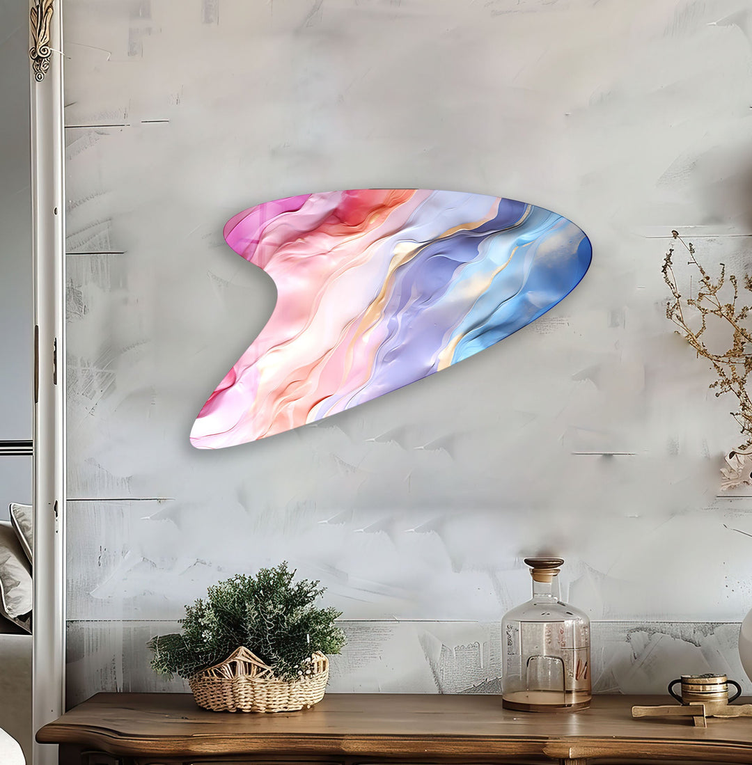 Modern Pink Abstract Glass Wall Art, glass photo prints, glass picture prints
