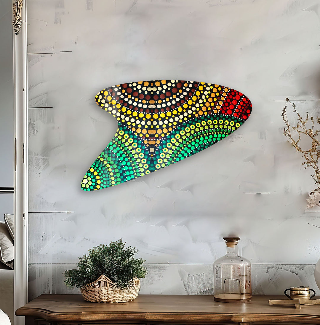 Green Mosaic Decorative Glass Wall Art, glass image printing, glass prints from photos
