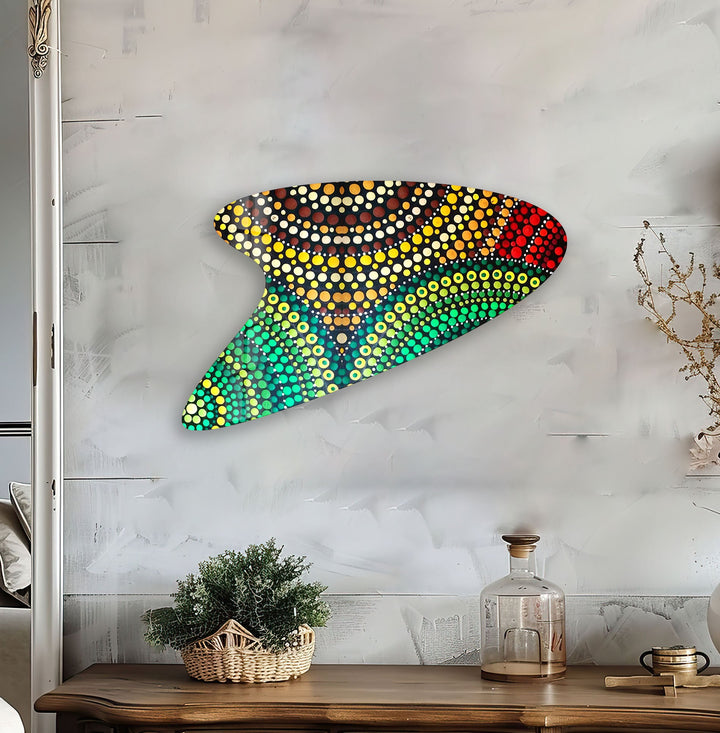 Green Mosaic Decorative Glass Wall Art, glass image printing, glass prints from photos
