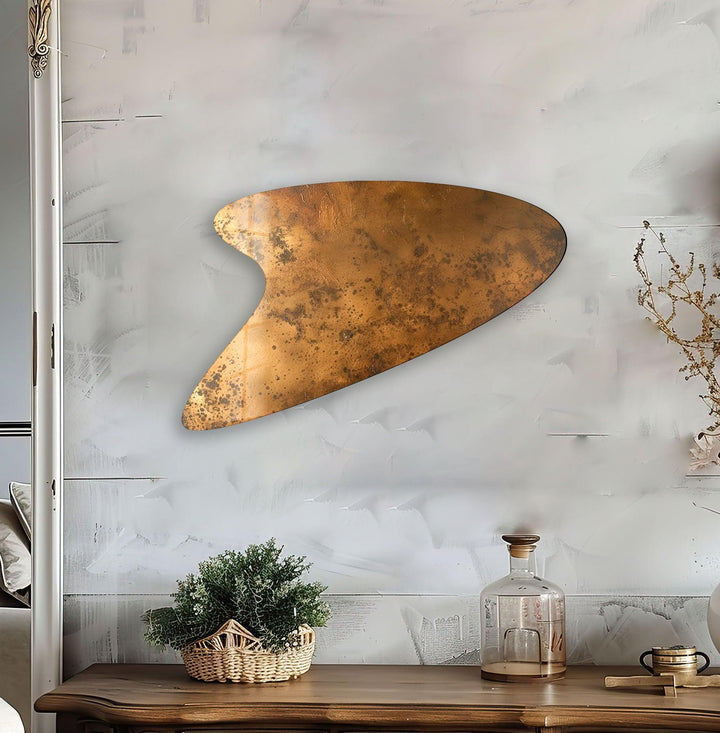 Copper Color Print Irregular Glass Wall Art, glass photo prints, glass picture prints
