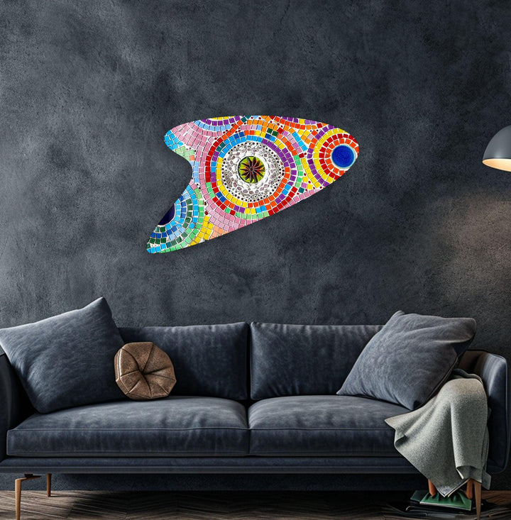 Pink Mosaic Irregular Glass Wall Art, glass image printing, glass prints from photos
