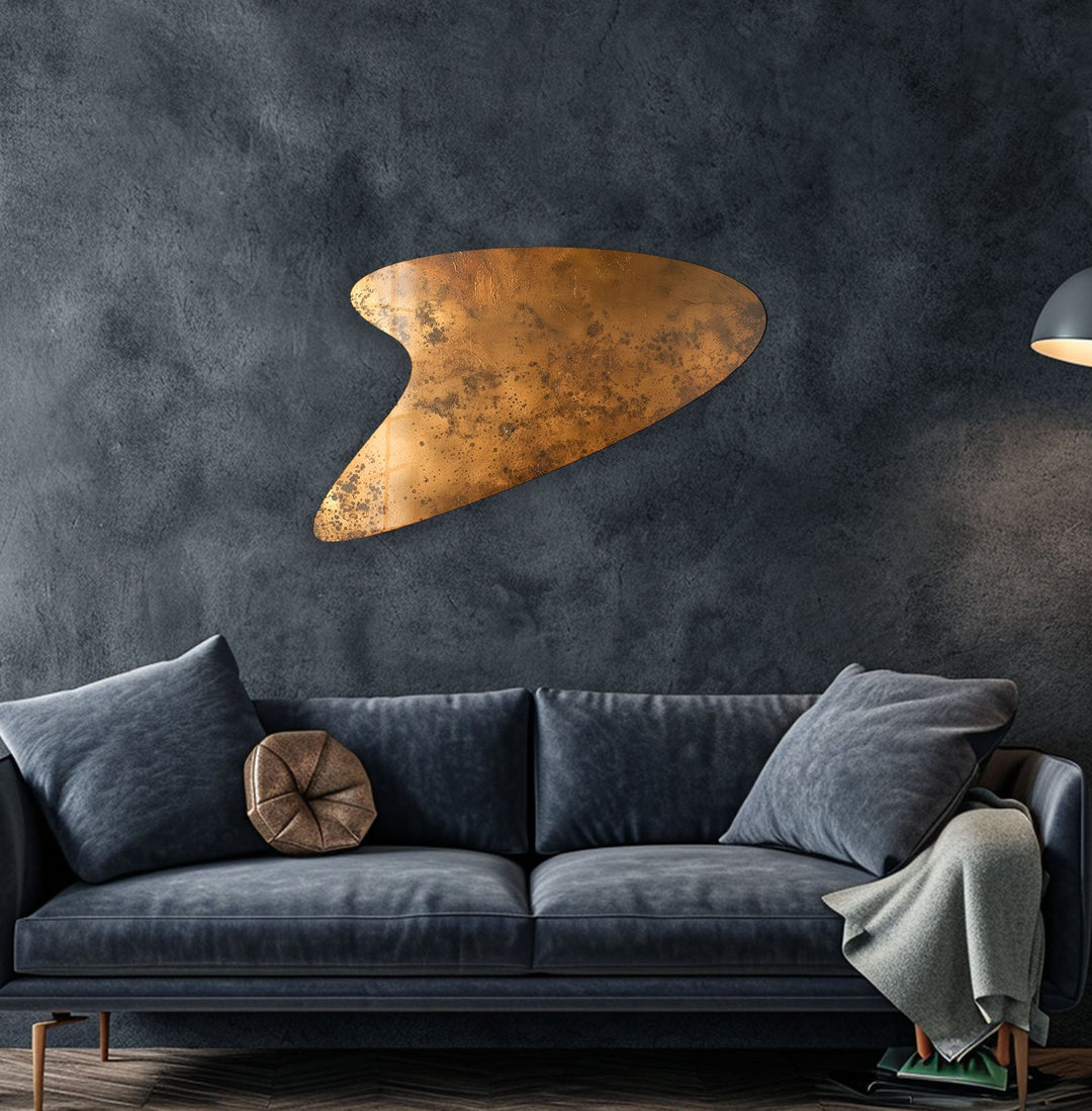 Copper Color Print Irregular Glass Wall Art, glass image printing, glass prints from photos
