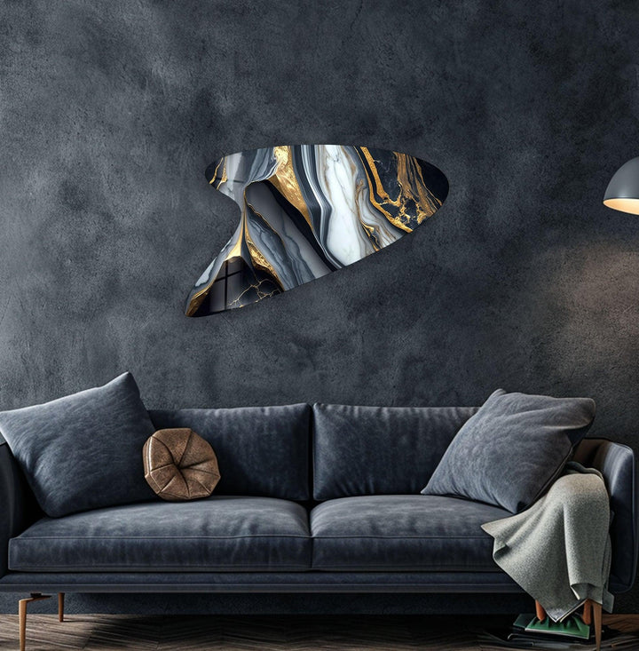 Gold Marble Modern Glass Wall Art, glass image printing, glass prints from photos
