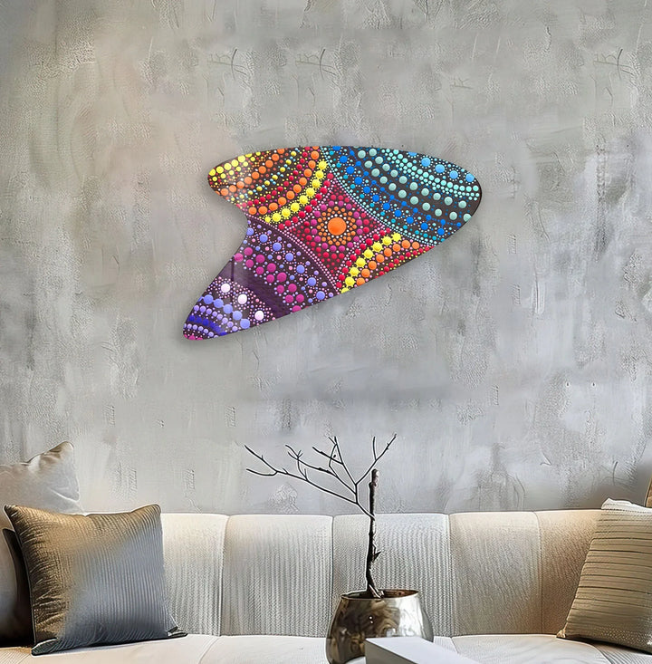 Colorful Mosaic Decorative Glass Wall Art, large glass photo prints, glass wall photos
