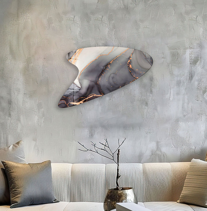 Modern Grey Alcohol Ink Glass Wall Art, glass image printing, glass prints from photos
