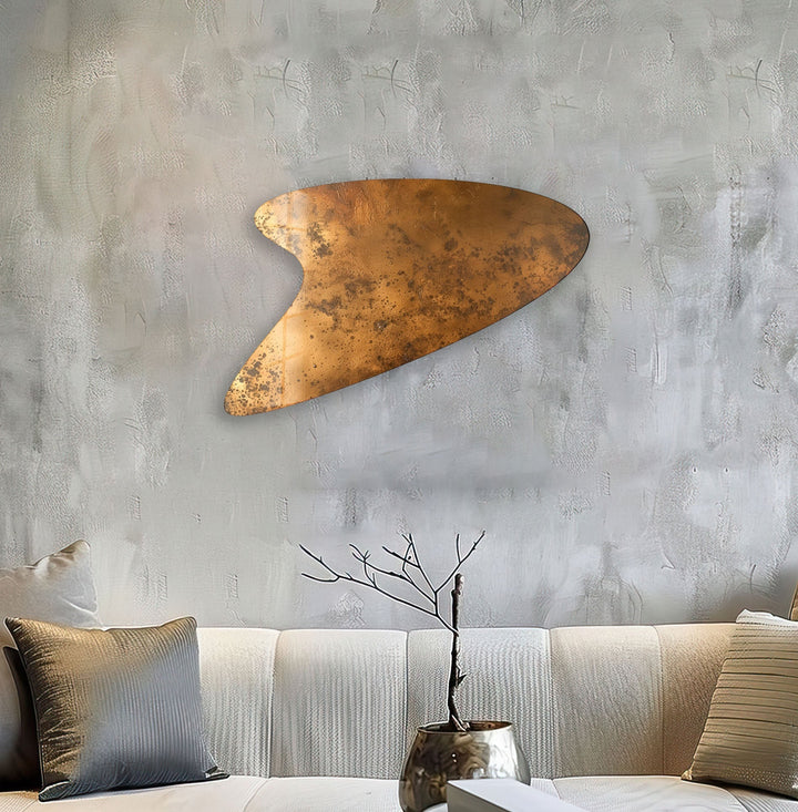 Copper Color Print Irregular Glass Wall Art, photo print on glass, prints on glass wall art
